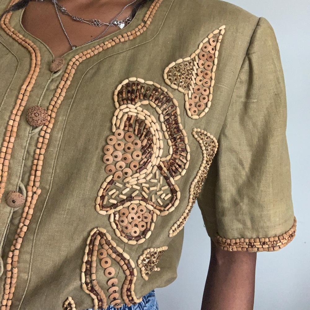 Vintage linen blouse - Picture 4 of 4
